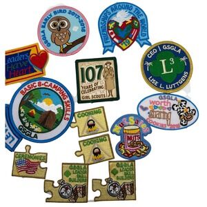 Girl Scout GSGLA Embroidered Patches Basic Camping Skills Cooking Leader Cookies
